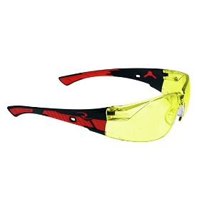 Radians Black Red Frame Safety Glasses Amber 