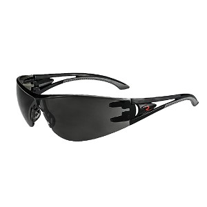 Radians Black Frame Safety Glasses with Polycarbonate Lens and Dual Mold Temples Smoke Lens. MAIN 