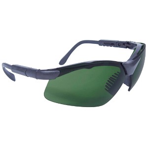 Radians Revelation Black Frame Safety Glasses with 4-Position Telescoping Temples IRUV 5.0 