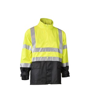 Radians RW07J-3ZGV Rain Jacket Hi-Vis Green Slef Extinguishing. MAIN 
