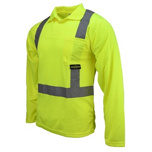 Radians ST22-2PGS Long Sleeve Polo Safety Shirt Class 2 Hi-Vis Green 