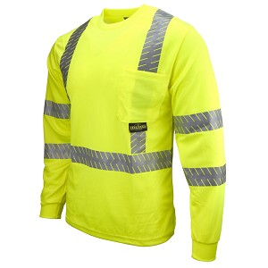 Radians ST24-3PGS Wicking Mesh Long Sleeve T-Shirt with UV Protection Class 3 Hi-Vis Green 