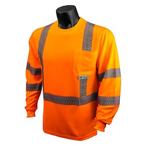 Radians ST24-3POS Wicking Mesh Long Sleeve Safety T-Shirt UV Protection Class 3 Hi-Vis Orange 