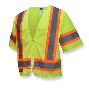 Radians SV22-3ZGM Economy Safety Vest with Two-Tone Trim Class 3 Hi-Vis Green 