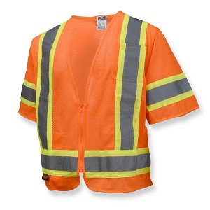 Radians SV22-3ZOM Economy Safety Vest with Two-Tone Trim Class 3 Hi-Vis Orange 
