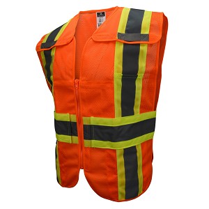 Radians SV24-2ZOM Class 2 Expandable 5 Point Breakaway Safety Vest Hi-Vis Orange 