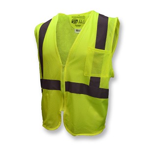 Radians SV25-2ZGM Economy Class 2 Self-Extinguishing Safety Vest with Zipper Hi-Vis Green 