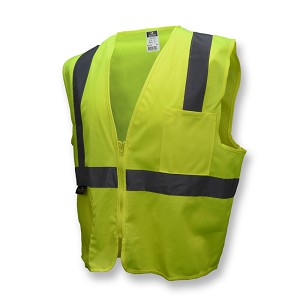 Radians SV2ZGS Economy Solid Safety Vest with Zipper Class 2 Hi-Vis Green 