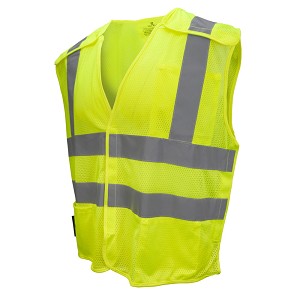 Radians SV45-2ZGM Self Extinguishing Mesh Breakaway Vest Class 2 Hi-Vis Green 