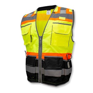 Radians SV55B-2ZGD Engineer Vest Class 2 Hi-Vis Black Bottom Green Mesh 