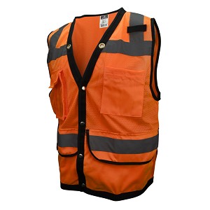 Radians SV59-2ZOD Heavy Duty Surveyor Safety Vest Class 2 Hi-Vis Orange 