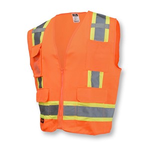 Radians SV62-2ZOT Surveyor Heavy Duty Solid Twill Safety Vest Class 2 Hi-Vis Orange 