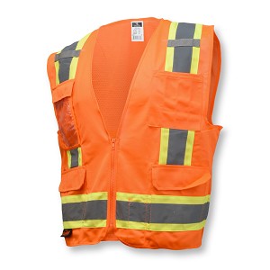 Radians SV6O Two Tone Surveyor Class 2 Solid/Mesh Safety Vest Hi-Vis Orange 