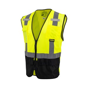 Radians SV75B-2ZGM Sel-Extinguishing Surveyor vest Class 2 Hi-Vis Green With Black Bottom 