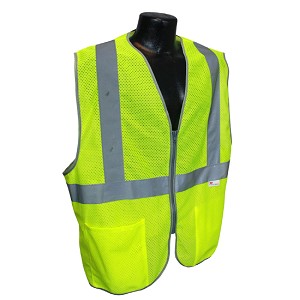Lime Vest W-2 Pockets Zipper 