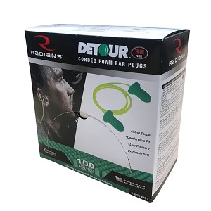 Radians Detour® 32 NRR Disposable Winged Foam Earplugs Corded [000 Pair] ALT 
