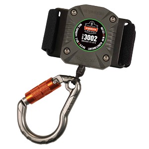 Ergodyne Squids 3002 Standard Gray Retractable Lanyard - Carabiner Belt Loop - 2lbs 19302 MAIN 