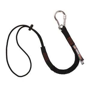 Ergodyne Squids 3105 Single Standard Black Lanyard Carabiner and Loop - 15lbs 19005 MAIN 
