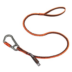 Ergodyne Squids 3108F(x) Standard Orange and Gray Lanyard - Locking Carabiner and Loop - 15lbs 19808 MAIN 