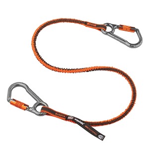 Ergodyne Squids 3118F(x) Standard Orange and Gray Lanyard - Dual Locking Carabiners - 15lbs 19828 MAIN 
