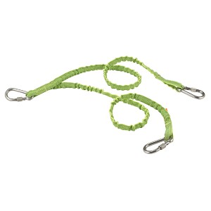 Ergodyne Squids 3311 Standard Lime Twin Leg Triple Carabiner Lanyard - 15lbs 19083 MAIN 