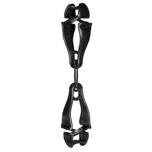 Ergodyne Squids 3420 Single Black Swivel Glove Clip Holder with Dual Clips MAIN 