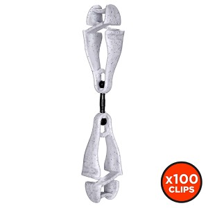 Ergodyne Squids 3420 Granite Swivel Glove Clip Holder with Dual Clips [100 Pack] MAIN 