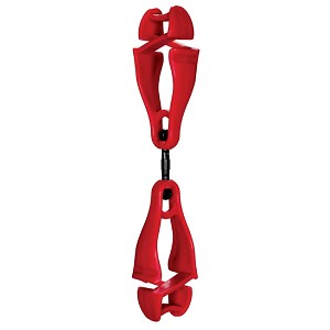Ergodyne Squids 3420 Single Red Swivel Glove Clip Holder with Dual Clips 19413 MAIN 