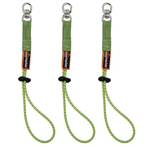 Ergodyne Squids 3713 3-pack Standard Lime Elastic Loop Tool Tails Swivel - 10lbs 19765 MAIN 