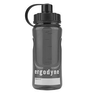 Ergodyne Chill-Its 5151 1 ltr Black Plastic Wide Mouth Water Bottle - 34oz 13152 MAIN 