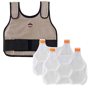 Ergodyne Chill-Its 6230 Standard Phase Change Cooling Vest Packs - Khaki MAIN 