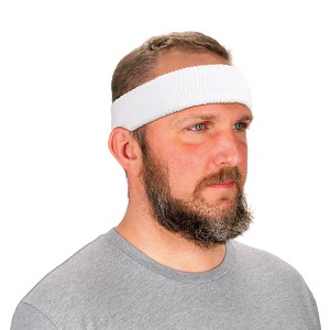 Ergodyne Chill-Its 6550 White Head Terry Cloth Sweatband 12450 MAIN 