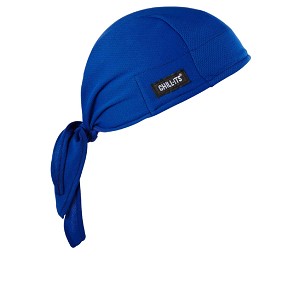 Ergodyne Chill-Its 6615 Blue High-Performance Terry Cloth Bandana - Tie 12481 MAIN 