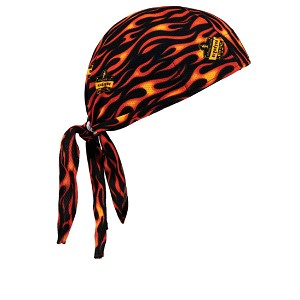 Ergodyne Chill-Its 6615 Flames High-Performance Terry Cloth Bandana - Tie 12485 MAIN 