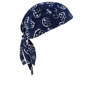 Ergodyne Chill-Its 6615 Navy Western High-Performance Terry Cloth Bandana - Tie 12480 MAIN 