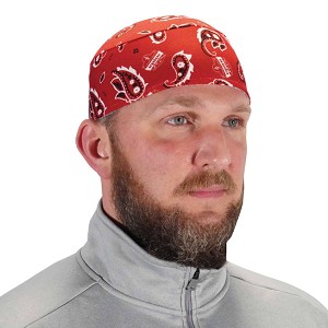 Ergodyne Chill-Its 6630 Red Western High-Performance Terry Cloth Skull Cap 12508 MAIN 