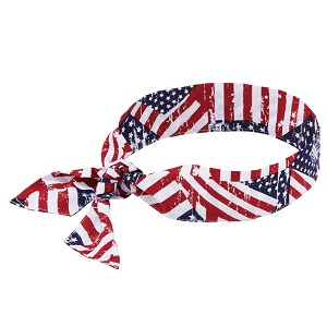Ergodyne Chill-Its 6700 Stars and Stripes Cooling Bandana Headband - Polymer - Tie 12303 MAIN 