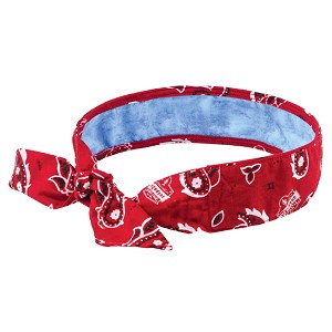 Ergodyne Chill-Its 6700CT Red Western Cooling Bandana Headband - PVA - Tie 12563 MAIN 