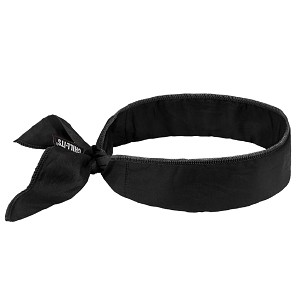 Ergodyne Chill-Its 6702 Black Cooling Bandana - Embedded Polymers - Tie 12396 MAIN 