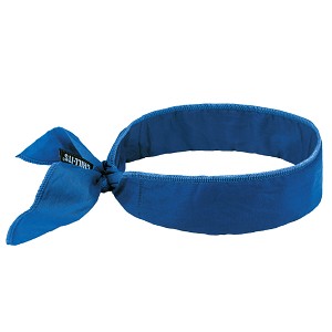 Ergodyne Chill-Its 6702 Solid Blue Cooling Bandana - Embedded Polymers - Tie 12399 MAIN 