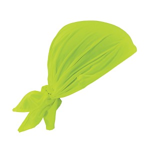 Ergodyne Chill-Its 6710 Lime Cooling Bandana Triangle Hat - Polymers - Tie 12331 MAIN 