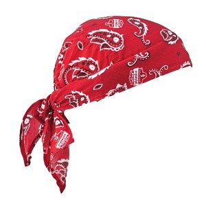 Ergodyne Chill-Its 6710 Red Western Cooling Bandana Triangle Hat - Polymers - Tie 12325 MAIN 