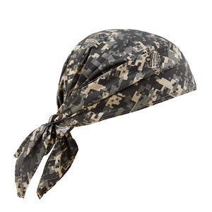 Ergodyne Chill-Its 6710CT Camo Cooling Bandana Triangle Hat - PVA - Tie 12582 MAIN 