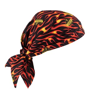 Ergodyne Chill-Its 6710CT Flames Cooling Bandana Triangle Hat - PVA - Tie 12588 MAIN 