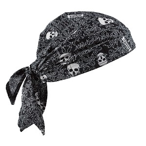 Ergodyne Chill-Its 6710CT Skulls Cooling Bandana Triangle Hat - PVA - Tie 12589 MAIN 
