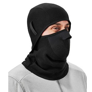 Ergodyne N-Ferno 6827 Black Balaclava Face Mask - 2-pc Fleece Neoprene MAIN 