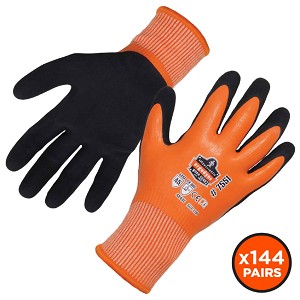 Ergodyne ProFlex 7551 Orange Coated Waterproof A5 Cut Resistant Gloves [144 Pairs] MAIN 