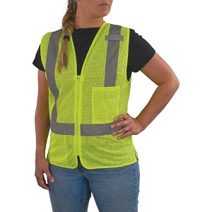 Ergodyne 8210ZW Women's Hi-Vis Green Safety Vest Class 2 Zipper MAIN 