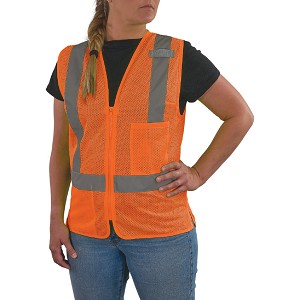 Ergodyne 8210ZW Women's Hi-Vis Orange Safety Vest Class 2 Zipper MAIN 