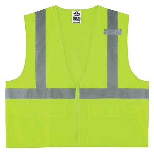 Ergodyne GloWear 8225Z Class 2 Standard Solid Vest with Zipper - Lime MAIN 